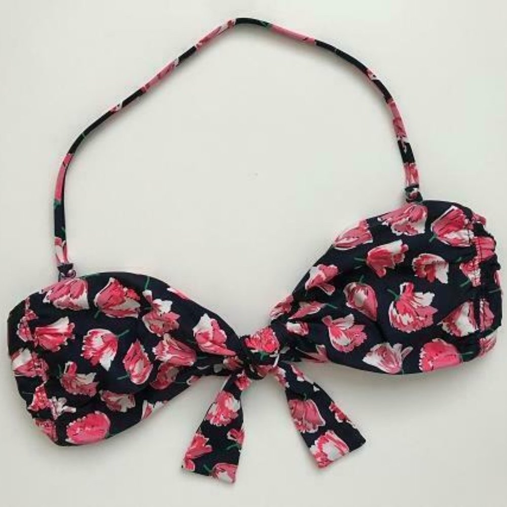 J.Crew $57 Bandeau Knot Bikini Top in Rose H7645